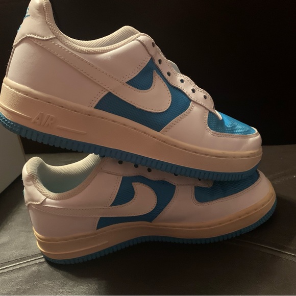 Vivid blue and white low tops air force 1 ‘07 - Picture 7 of 8